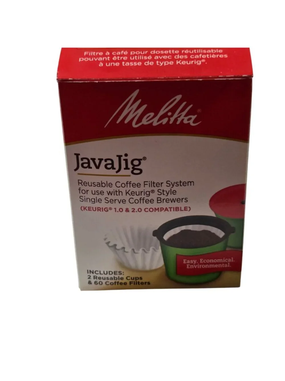 Melitta JavaJig Reusable Coffee Filter System Keurig 1.0 2.0 Brewers 60 Filters